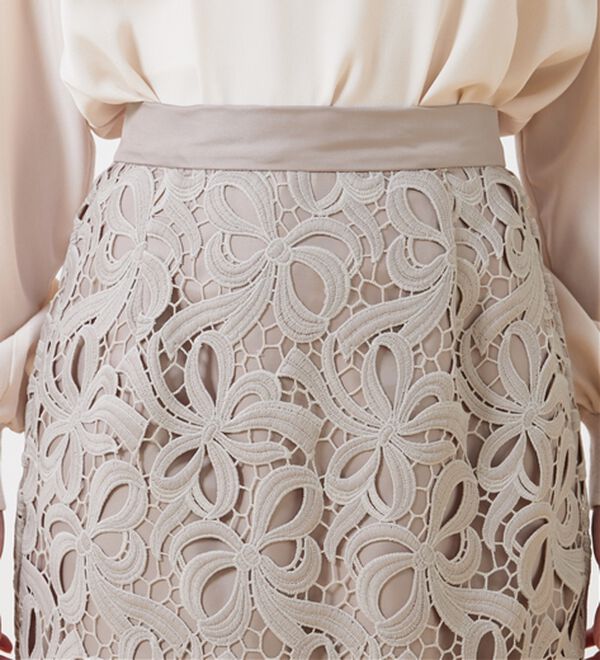 BELLUNA（ベルーナ）の「華やかリボンレーススカート（ロングスカート）」｜詳細画像