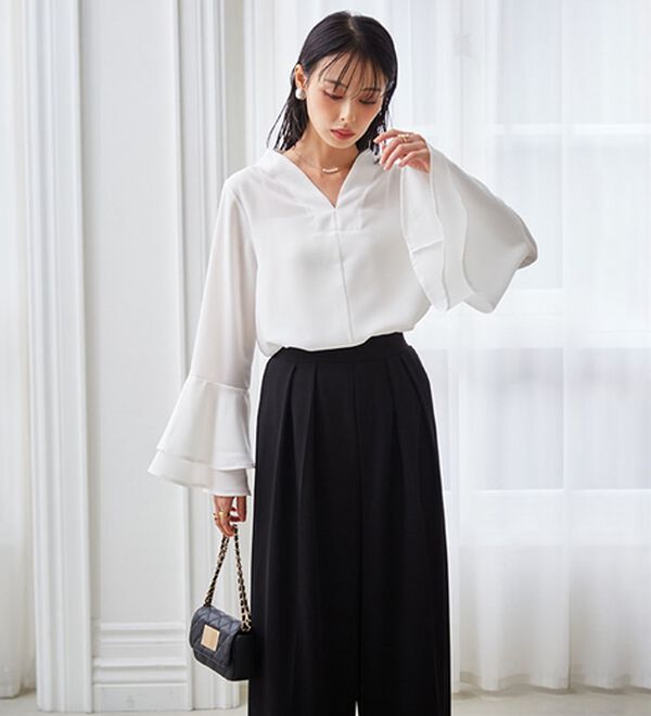 RANAN（ラナン）の「袖ペプラムデザイントップスセットアップ（セットアップ）」｜詳細画像