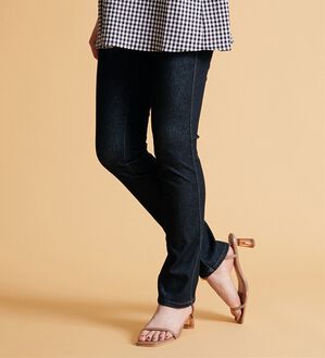 BELLUNA（ベルーナ）の「ヒンヤリ快適！接触冷感ニットデニムパンツ（フルレングスパンツ）」｜黒