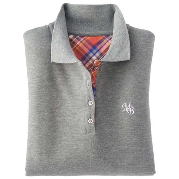 BELLUNA（ベルーナ）の「デザイン裏起毛ポロシャツ（ポロシャツ）」｜杢グレー