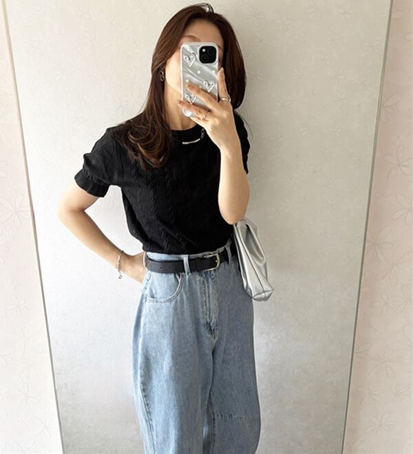 GeeRA（ジーラ）の「ケーブル編みニットトップス（ニット・セーター）」｜詳細画像