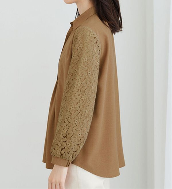 BELLUNA（ベルーナ）の「麻調素材袖レースブラウス（ブラウス）」｜詳細画像