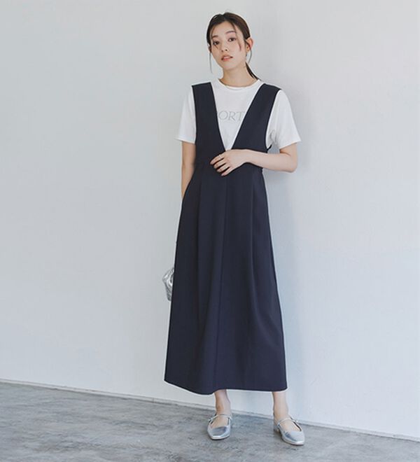 Pierrot（ピエロ）の「ウエストマークジャンパースカート（ジャンパースカート）」｜詳細画像