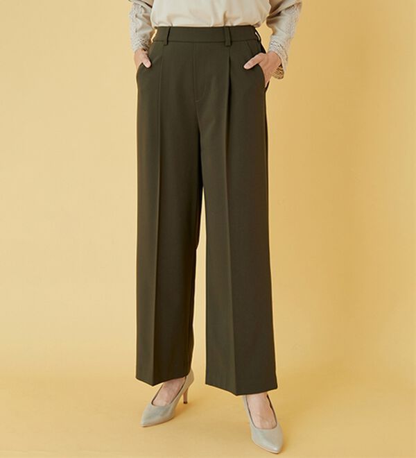 BELLUNA（ベルーナ）の「サマ見え！美脚タック使いワイドパンツ（ワイドパンツ・ガウチョ）」｜詳細画像