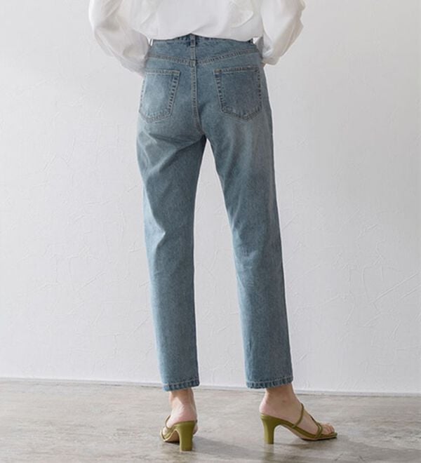 Pierrot（ピエロ）の「【選べる丈】ハイウエストストレートデニム（フルレングスパンツ）」｜詳細画像