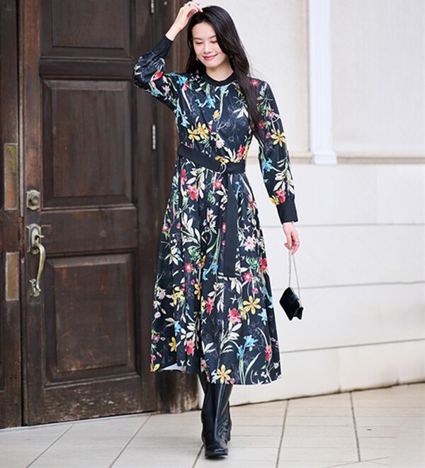 レトロフラワーシャツワンピース - ベルーナ【公式】