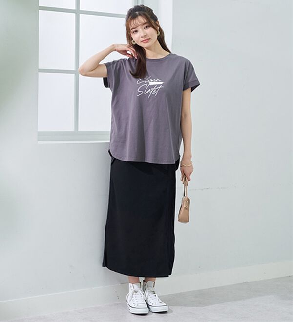 BELLUNA（ベルーナ）の「ひんやリッチコットン大人のゆったりドルマンＴシャツ（カットソー）」｜詳細画像