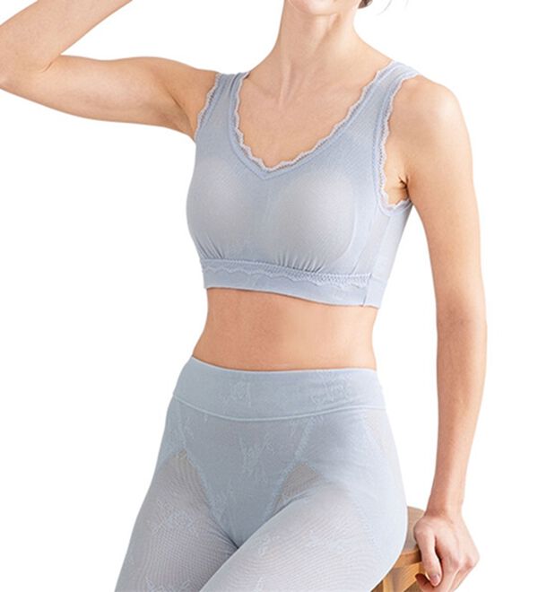 「【２色組】綿入りメッシュの涼やかブラ（ブラジャー）」｜詳細画像