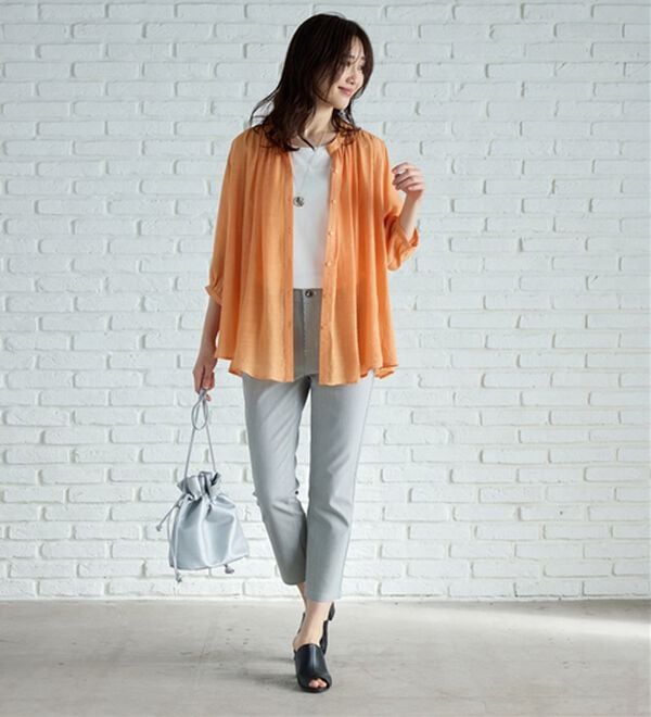 BELLUNA（ベルーナ）の「 【接触冷感】【選べる2丈】サラリ裏メッシュ美脚アンクルパンツ（フルレングスパンツ）」｜詳細画像