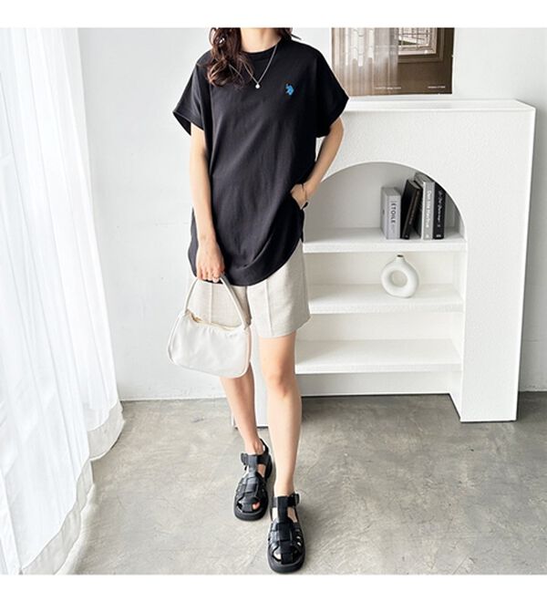 GeeRA（ジーラ）の「【新色追加】【ＵＳ．ＰＯＬＯ．ＡＳＳＮ】綿100％フレンチスリーブＴシャツ（Tシャツ）」｜詳細画像