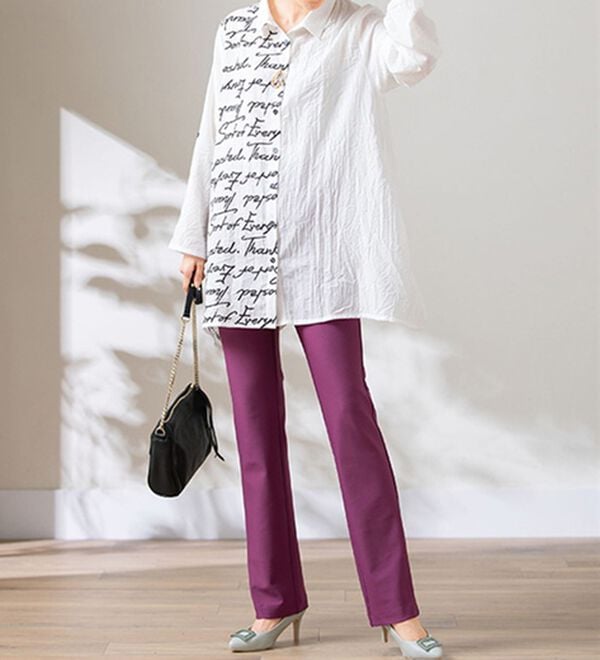 ルフラン（ルフラン）の「日本製すっきりチュニックパンツ（フルレングスパンツ）」｜詳細画像