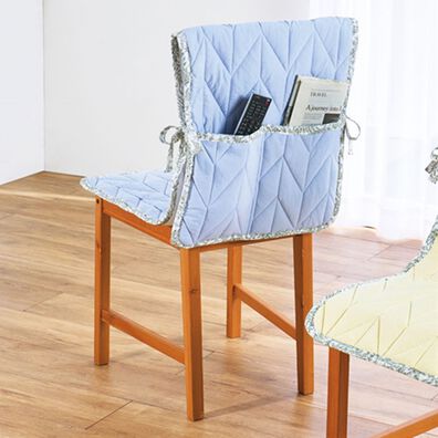 「綿１００％ヘリンボーンキルトチェアカバー（チェアカバー・チェアパッド）」