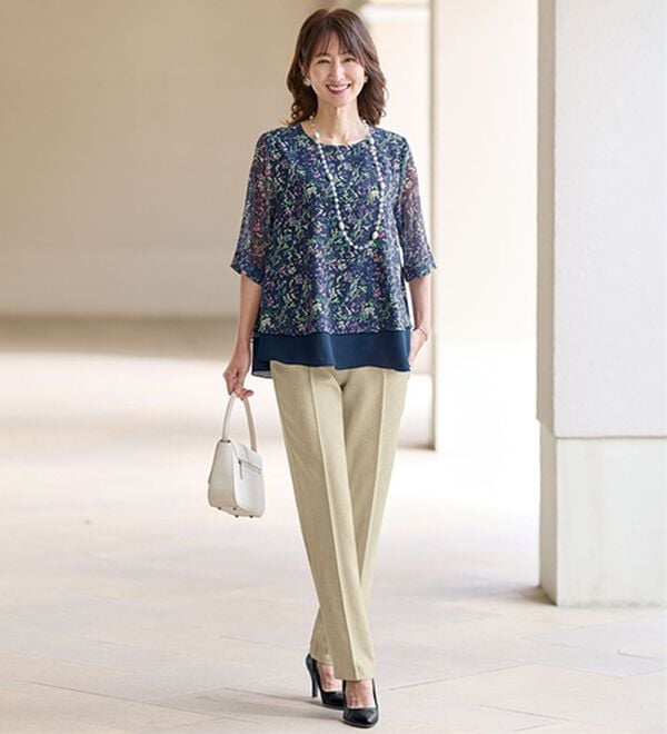 BELLUNA（ベルーナ）の「さらさらサイズ満載パンツ（フルレングスパンツ）」｜詳細画像