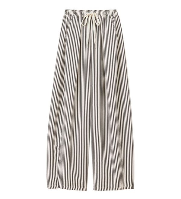 GeeRA（ジーラ）の「さらっと着やすい！ストライプワイドパンツ（フルレングスパンツ）」｜詳細画像