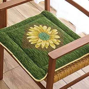 「イタリア製ジャカード織シートクッション「マルゲリータ」（クッション・クッションカバー）」｜グリーン