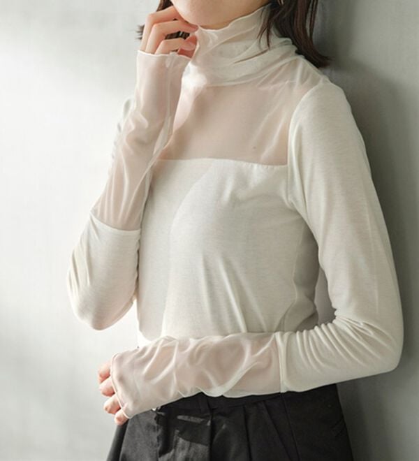 YU'NOW（ユナウ）の「【吸湿発熱】【抗菌防臭】ハイネックシアーインナー（肌着・インナーウェア）」｜詳細画像