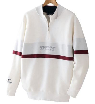 「＜ダンロップ・リファインド＞パネルボーダージャカードセーター（メンズニット・セーター）」