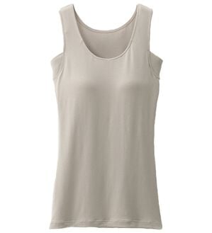 LAVIENNE（ラヴィエンヌ）の「接触冷感　なめらか素材背中フリーカップ付きインナー＜さらりラボ＞タンクトップ（ブラトップ・カップ付きインナー）」｜グレー