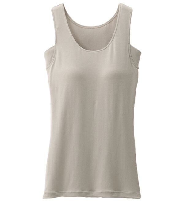 LAVIENNE（ラヴィエンヌ）の「接触冷感　なめらか素材背中フリーカップ付きインナー＜さらりラボ＞タンクトップ（ブラトップ・カップ付きインナー）」｜グレー