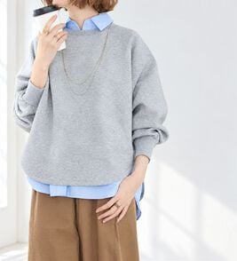 BELLUNA（ベルーナ）の「なめらかタッチ！もっちりん裾ラウンド短丈プルオーバー（カットソー）」