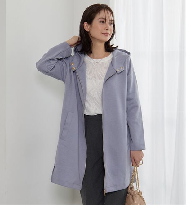 BELLUNA（ベルーナ）の「衿デザインロング丈パーカー（パーカー）」｜詳細画像