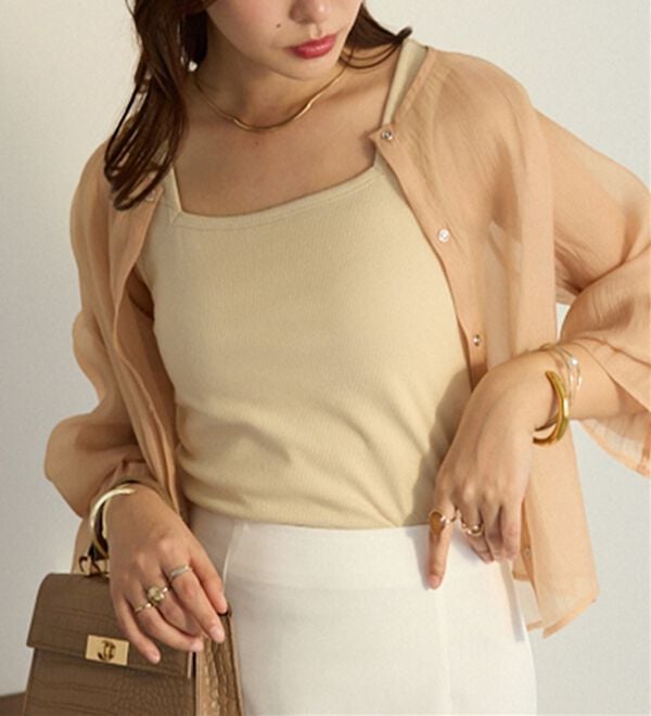 Viola e Viola（ヴィオラ エ ヴィオラ）の「保冷剤ポケット付スクエアタンクトップ（タンクトップ・キャミソール）」｜詳細画像