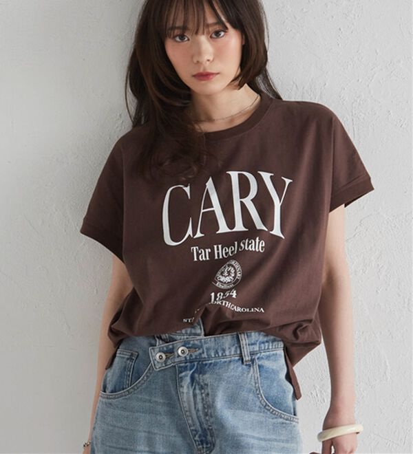 RANAN（ラナン）の「【汗シミ防止】カレッジロゴプリントT（Tシャツ）」｜詳細画像