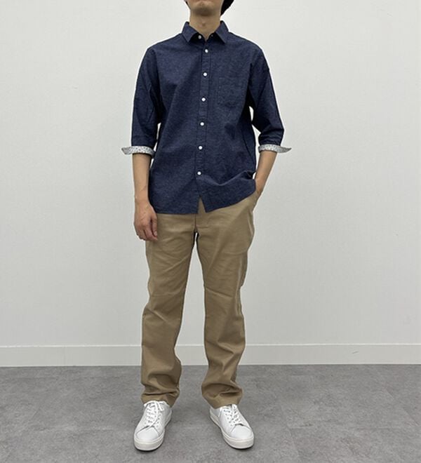 「フレンチリネンブレンドカジュアルシャツ（メンズシャツ）」｜詳細画像