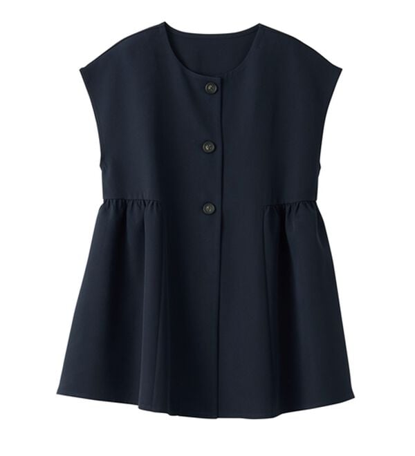 RANAN（ラナン）の「洗える！ペプラムギャザーベストセットアップ（パンツスーツ）」｜詳細画像