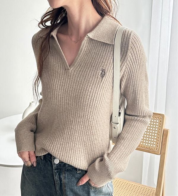 GeeRA（ジーラ）の「【U.S. POLO ASSN.】ポロ衿リブニット（ニット・セーター）」｜詳細画像