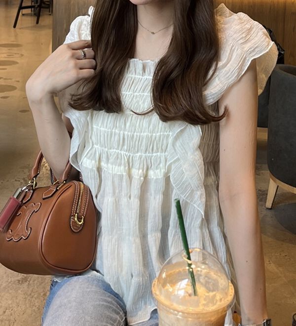 GeeRA（ジーラ）の「フリルシャーリングブラウス（ブラウス）」｜詳細画像