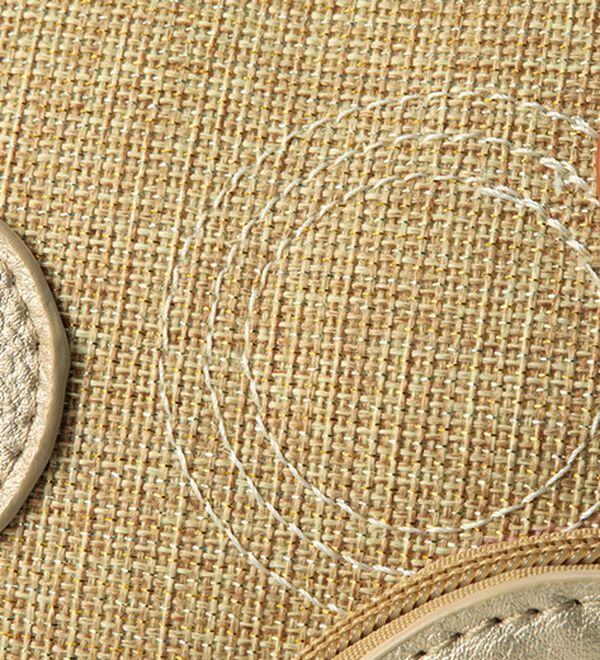 BELLUNA（ベルーナ）の「麻風ドットモチーフ手提げ（ハンドバッグ）」｜詳細画像