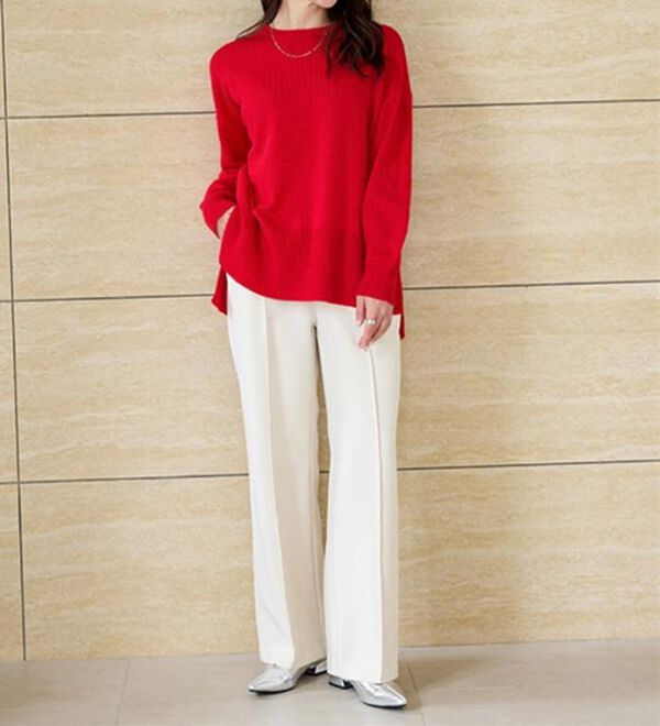 RANAN（ラナン）の「裏起毛美脚シルエットピンタックワイドパンツ（フルレングスパンツ）」｜詳細画像