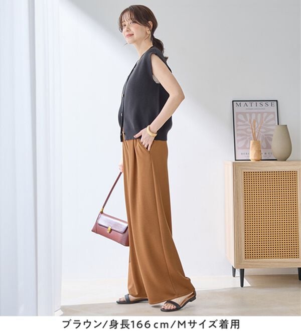 「なめらかダンボールワイドパンツ（ワイドパンツ・ガウチョ）」｜詳細画像