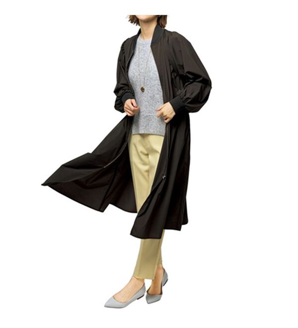 VINNO（ヴィノ）の「シャカ伸び！はっ水ロングブルゾンコート（ロングコート）」｜詳細画像