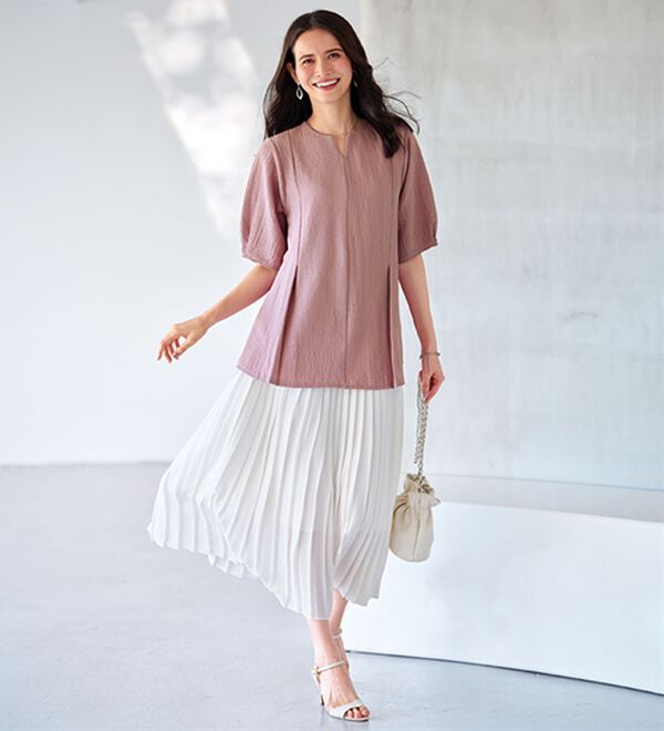 BELLUNA（ベルーナ）の「スッキリ見せ！ポコポコ素材プルオーバー（ブラウス）」｜詳細画像