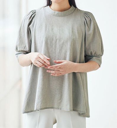 BELLUNA（ベルーナ）の「綿１００％サラポコバックリボンブラウス（ブラウス）」