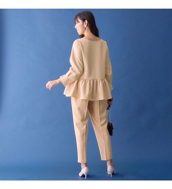大きいサイズ13号✨レオナール ベロア セットアップ パンツスーツ 