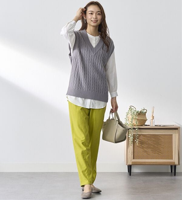 BELLUNA（ベルーナ）の「綿１００％やわらかゆるパンツ（フルレングスパンツ）」｜詳細画像