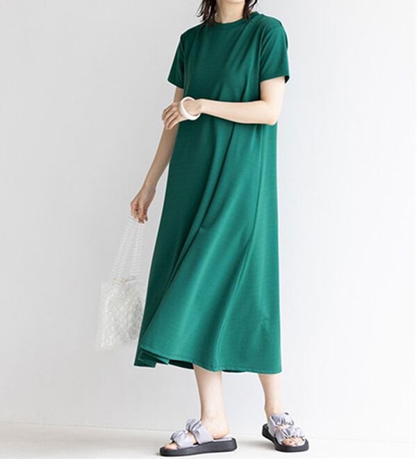 GeeRA（ジーラ）の「【接触冷感】フレアーシルエットロングワンピース（ロングワンピース）」｜詳細画像