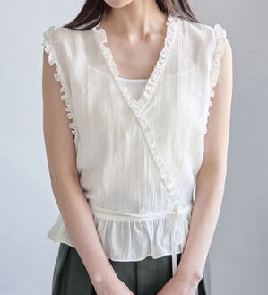 CHAN ME（チャンミ）の「カシュクールフリルブラウス（ブラウス）」｜詳細画像