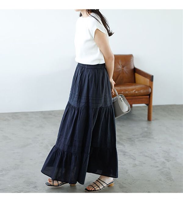 GeeRA（ジーラ）の「タックティアードマキシスカート（ロングスカート）」｜詳細画像