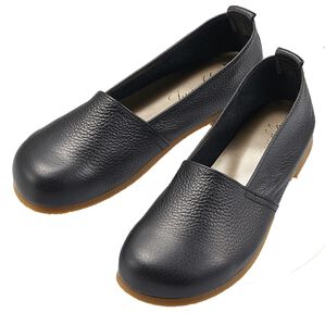 ルフラン（ルフラン）の「足指ゆったり５Ｅはだしシューズ（フラットシューズ）」｜ブラック(スリッポン)