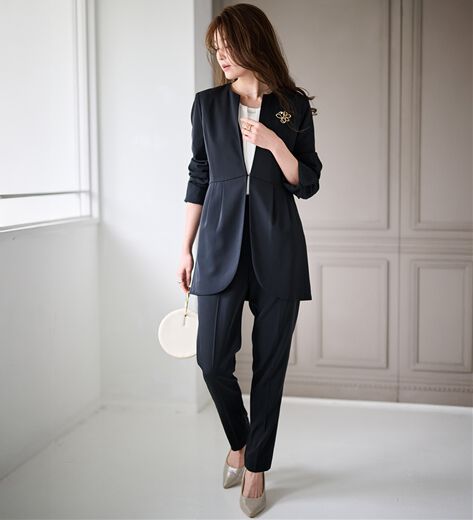 renoma renoma ネイビー・チェック ナイロンジャケット・パンツセット