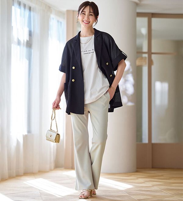 BELLUNA（ベルーナ）の「シュッと体型カバー！ジャストフィットフレアーパンツ（フルレングスパンツ）」｜詳細画像