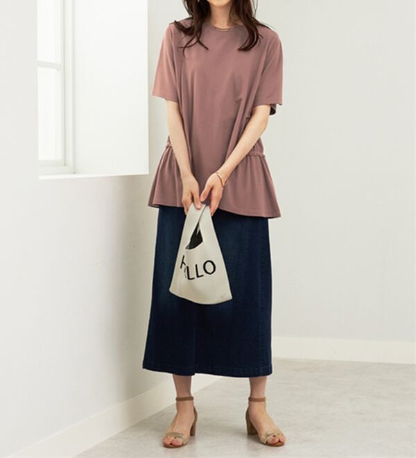 BELLUNA（ベルーナ）の「ヒンヤリ！サイドギャザー使いチュニック（チュニック）」｜詳細画像