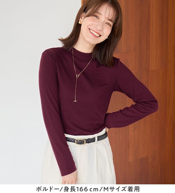 Viola e Viola（ヴィオラ エ ヴィオラ）の「【チクチクしにくい！】柔らかリブプチハイネックプルオーバー（カットソー）」｜詳細画像