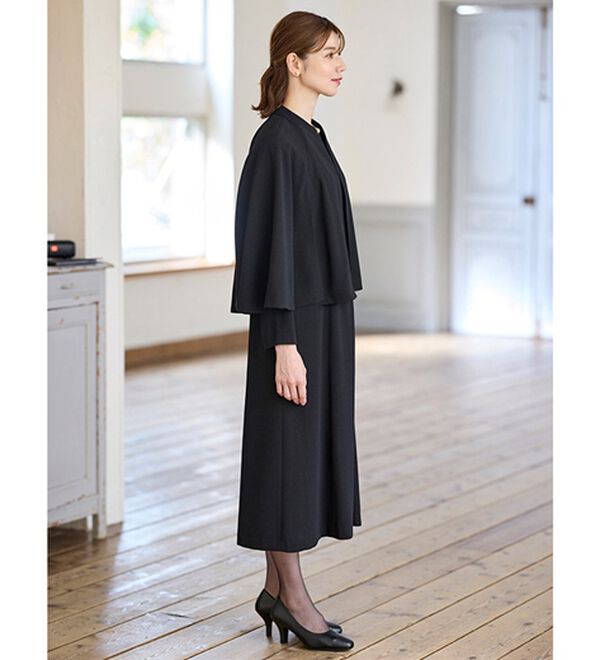 BELLUNA（ベルーナ）の「洗える！ケープボレロ付ワンピースアンサンブル（ブラックフォーマル（喪服・礼服））」｜詳細画像