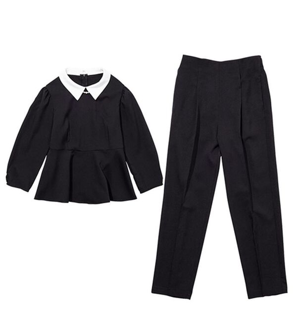 GeeRA（ジーラ）の「ミニ衿ペプラムデザインセットアップ（パンツスーツ）」｜詳細画像