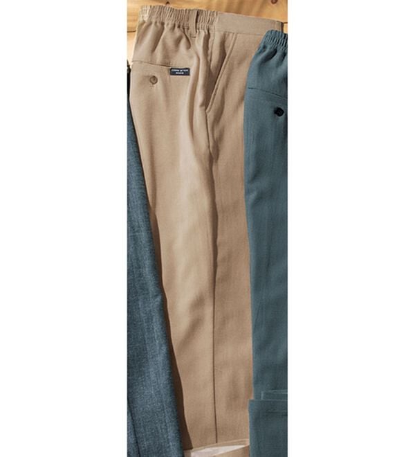 「＜コムルヴァン・オム＞「涼」感じる大人の麻入りイージーパンツ（メンズイージーパンツ）」｜ベージュ